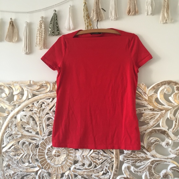 kate spade Tops - Kate Spade Red Slip Neck Tee